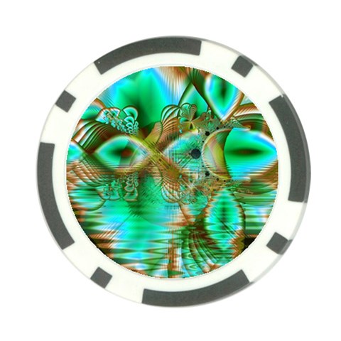 Spring Leaves, Abstract Crystal Flower Garden Poker Chip from ArtsNow.com Front