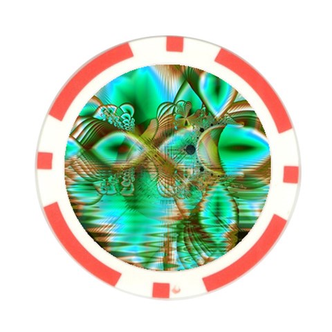 Spring Leaves, Abstract Crystal Flower Garden Poker Chip from ArtsNow.com Front