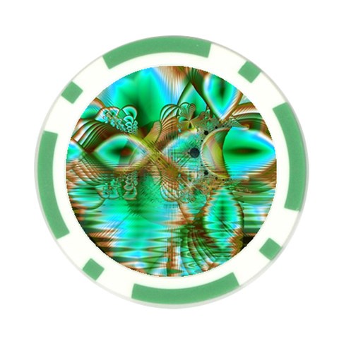 Spring Leaves, Abstract Crystal Flower Garden Poker Chip from ArtsNow.com Front