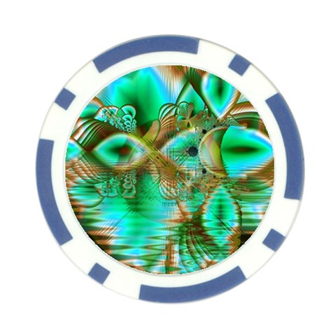 Spring Leaves, Abstract Crystal Flower Garden Poker Chip from ArtsNow.com Front