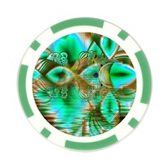 Spring Leaves, Abstract Crystal Flower Garden Poker Chip from ArtsNow.com Front