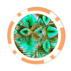 Spring Leaves, Abstract Crystal Flower Garden Poker Chip from ArtsNow.com Front