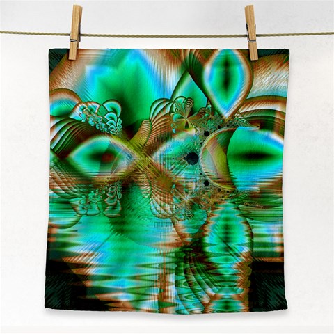 Spring Leaves, Abstract Crystal Flower Garden Face Towel from ArtsNow.com Front