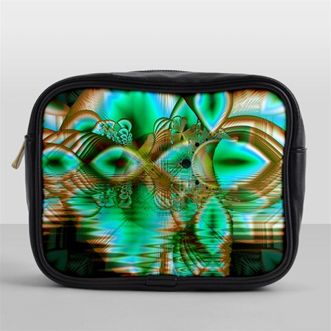 Spring Leaves, Abstract Crystal Flower Garden Mini Travel Toiletry Bag (One Side) from ArtsNow.com Front