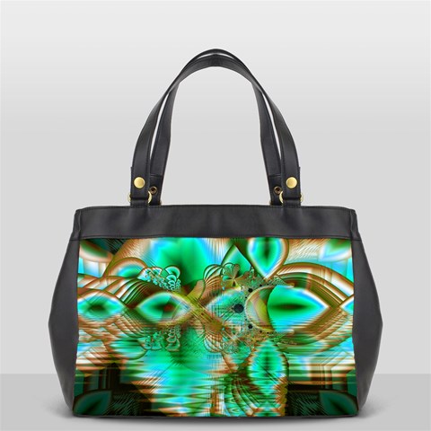 Spring Leaves, Abstract Crystal Flower Garden Oversize Office Handbag (One Side) from ArtsNow.com Front