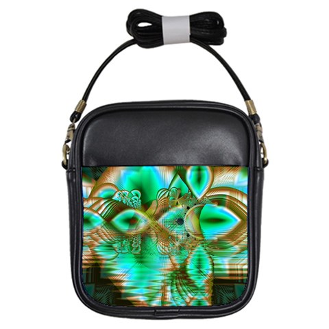 Spring Leaves, Abstract Crystal Flower Garden Girl s Sling Bag from ArtsNow.com Front