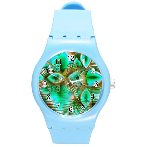 Spring Leaves, Abstract Crystal Flower Garden Plastic Sport Watch (Medium) from ArtsNow.com Front