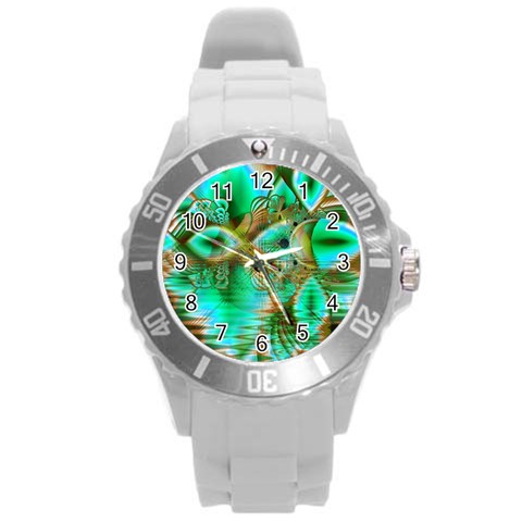 Spring Leaves, Abstract Crystal Flower Garden Plastic Sport Watch (Large) from ArtsNow.com Front