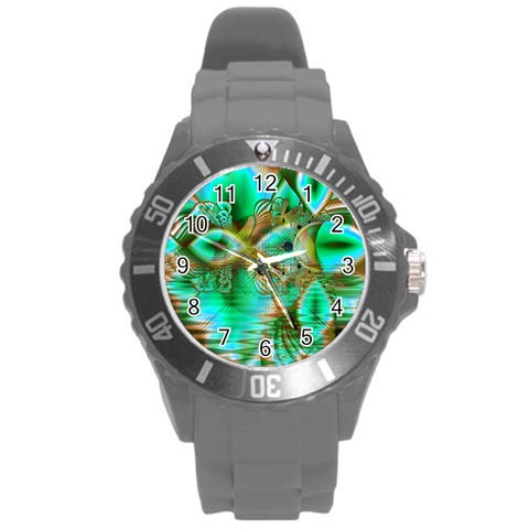 Spring Leaves, Abstract Crystal Flower Garden Plastic Sport Watch (Large) from ArtsNow.com Front