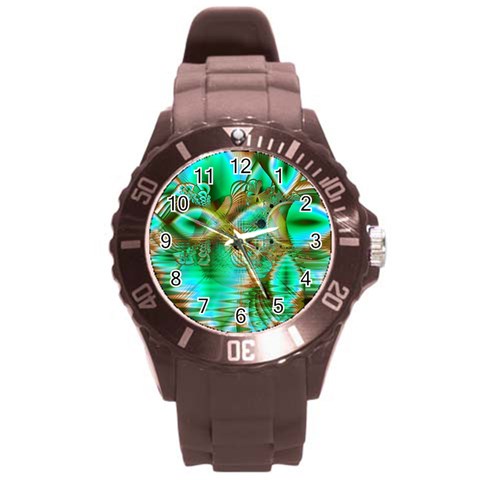 Spring Leaves, Abstract Crystal Flower Garden Plastic Sport Watch (Large) from ArtsNow.com Front