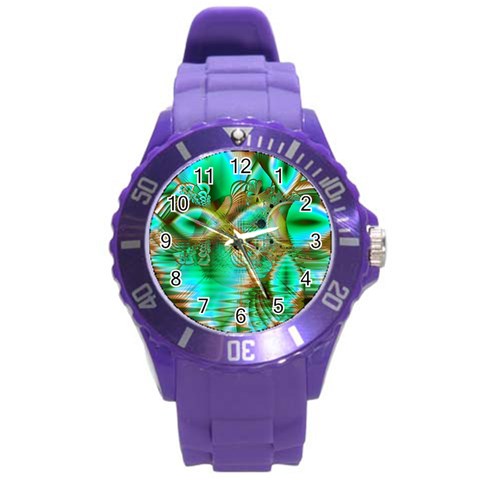 Spring Leaves, Abstract Crystal Flower Garden Plastic Sport Watch (Large) from ArtsNow.com Front