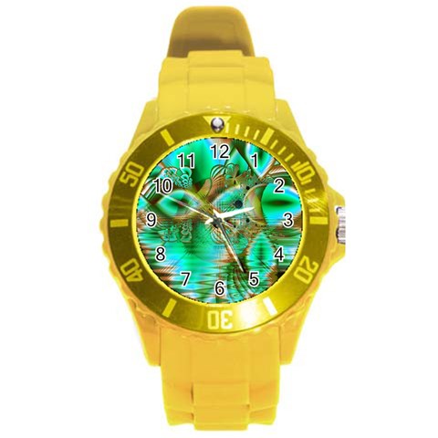 Spring Leaves, Abstract Crystal Flower Garden Plastic Sport Watch (Large) from ArtsNow.com Front