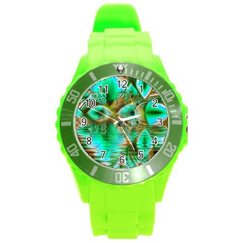 Spring Leaves, Abstract Crystal Flower Garden Plastic Sport Watch (Large) from ArtsNow.com Front