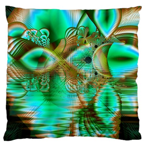 Spring Leaves, Abstract Crystal Flower Garden Large Cushion Case (Single Sided)  from ArtsNow.com Front