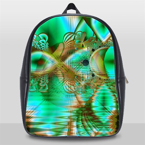 Spring Leaves, Abstract Crystal Flower Garden School Bag (XL) from ArtsNow.com Front