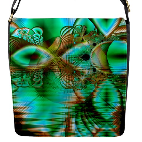 Spring Leaves, Abstract Crystal Flower Garden Flap Closure Messenger Bag (Small) from ArtsNow.com Front