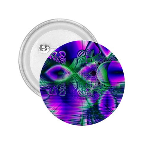 Evening Crystal Primrose, Abstract Night Flowers 2.25  Button from ArtsNow.com Front