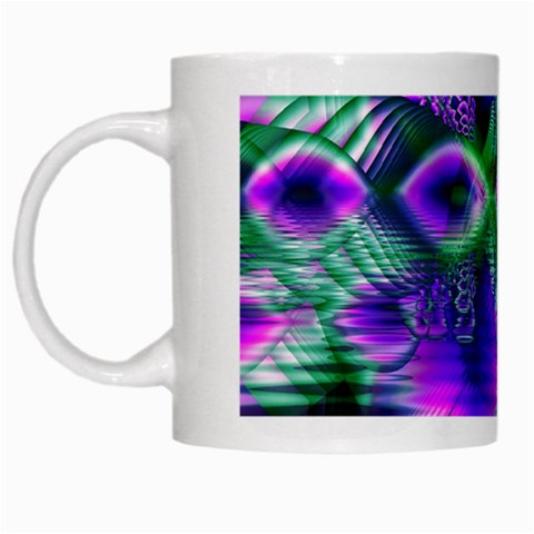 Evening Crystal Primrose, Abstract Night Flowers White Coffee Mug from ArtsNow.com Left