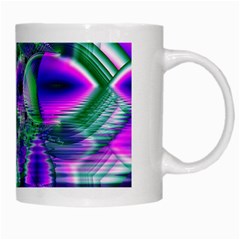 Evening Crystal Primrose, Abstract Night Flowers White Coffee Mug from ArtsNow.com Right