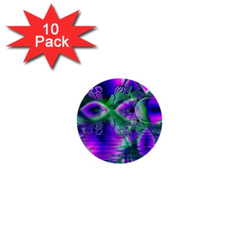 Evening Crystal Primrose, Abstract Night Flowers 1  Mini Button (10 pack) from ArtsNow.com Front