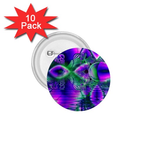 Evening Crystal Primrose, Abstract Night Flowers 1.75  Button (10 pack) from ArtsNow.com Front