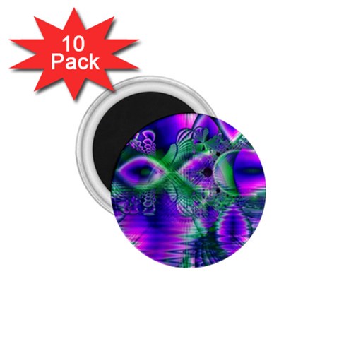 Evening Crystal Primrose, Abstract Night Flowers 1.75  Button Magnet (10 pack) from ArtsNow.com Front