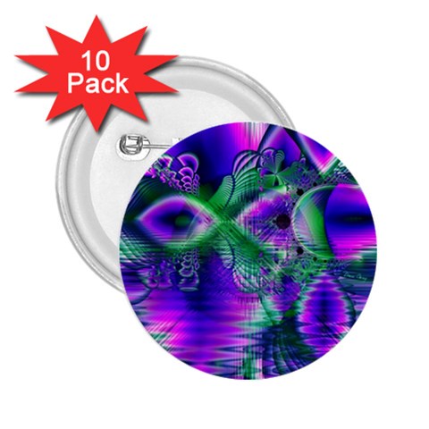 Evening Crystal Primrose, Abstract Night Flowers 2.25  Button (10 pack) from ArtsNow.com Front