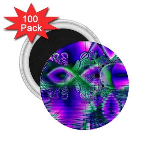 Evening Crystal Primrose, Abstract Night Flowers 2.25  Button Magnet (100 pack) from ArtsNow.com Front