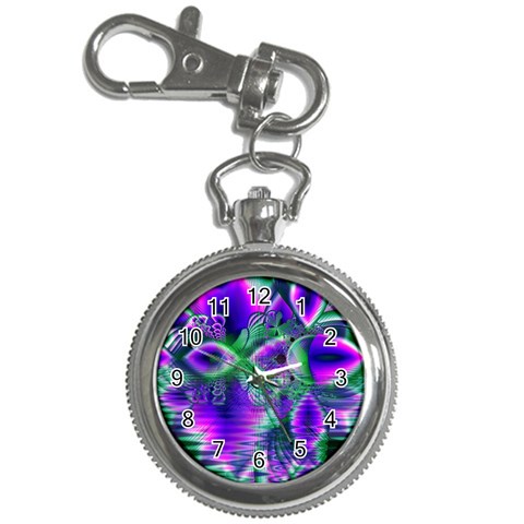 Evening Crystal Primrose, Abstract Night Flowers Key Chain Watch from ArtsNow.com Front