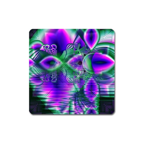 Evening Crystal Primrose, Abstract Night Flowers Magnet (Square) from ArtsNow.com Front