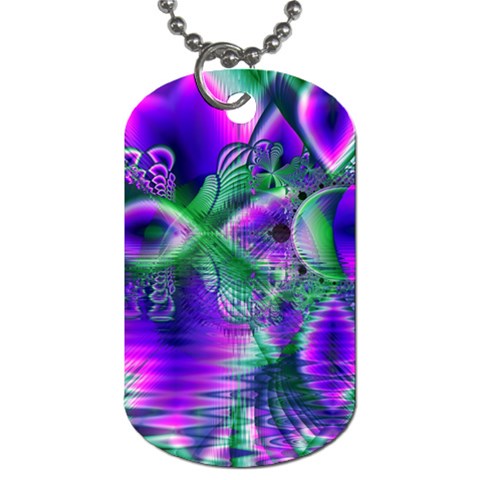 Evening Crystal Primrose, Abstract Night Flowers Dog Tag (One Sided) from ArtsNow.com Front