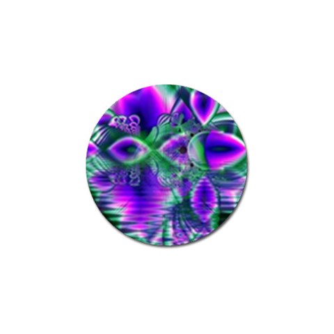 Evening Crystal Primrose, Abstract Night Flowers Golf Ball Marker from ArtsNow.com Front