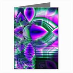 Evening Crystal Primrose, Abstract Night Flowers Greeting Card from ArtsNow.com Left