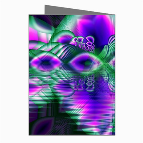 Evening Crystal Primrose, Abstract Night Flowers Greeting Card from ArtsNow.com Right