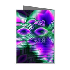 Evening Crystal Primrose, Abstract Night Flowers Mini Greeting Card from ArtsNow.com Right