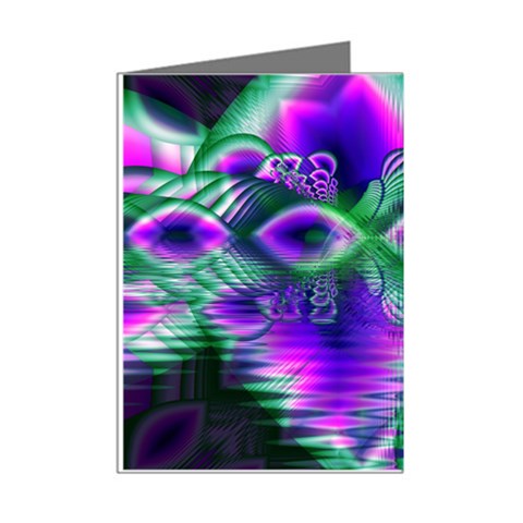 Evening Crystal Primrose, Abstract Night Flowers Mini Greeting Card (8 Pack) from ArtsNow.com Right