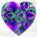 Evening Crystal Primrose, Abstract Night Flowers Jigsaw Puzzle (Heart)