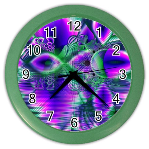 Evening Crystal Primrose, Abstract Night Flowers Wall Clock (Color) from ArtsNow.com Front