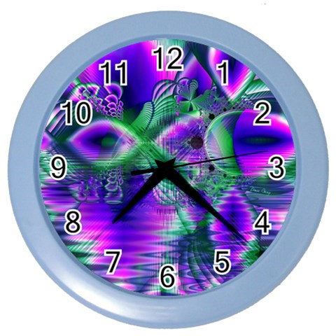 Evening Crystal Primrose, Abstract Night Flowers Wall Clock (Color) from ArtsNow.com Front