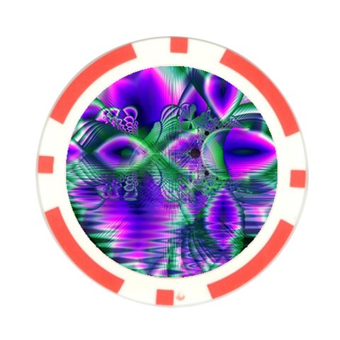 Evening Crystal Primrose, Abstract Night Flowers Poker Chip from ArtsNow.com Front