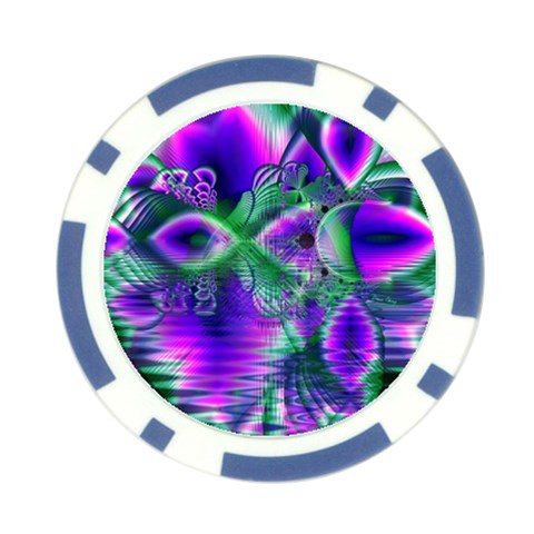 Evening Crystal Primrose, Abstract Night Flowers Poker Chip from ArtsNow.com Front