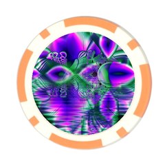 Evening Crystal Primrose, Abstract Night Flowers Poker Chip from ArtsNow.com Front