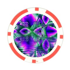 Evening Crystal Primrose, Abstract Night Flowers Poker Chip from ArtsNow.com Back