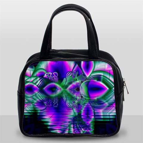 Evening Crystal Primrose, Abstract Night Flowers Classic Handbag (Two Sides) from ArtsNow.com Front