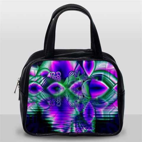 Evening Crystal Primrose, Abstract Night Flowers Classic Handbag (Two Sides) from ArtsNow.com Back