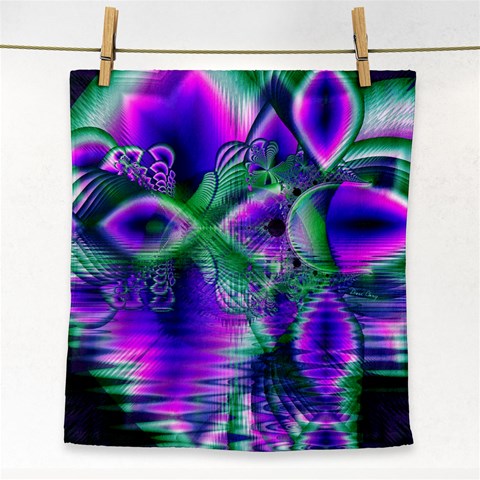 Evening Crystal Primrose, Abstract Night Flowers Face Towel from ArtsNow.com Front