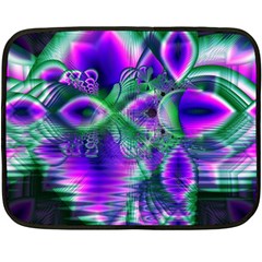 Evening Crystal Primrose, Abstract Night Flowers Mini Fleece Blanket (Two Sided) from ArtsNow.com 35 x27  Blanket Front