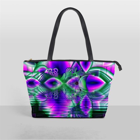 Evening Crystal Primrose, Abstract Night Flowers Large Shoulder Bag from ArtsNow.com Front