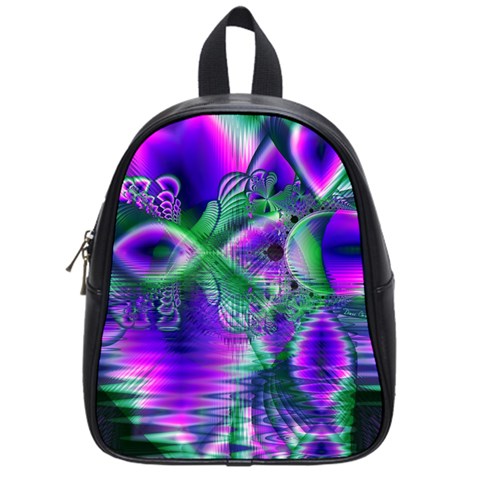 Evening Crystal Primrose, Abstract Night Flowers School Bag (Small) from ArtsNow.com Front