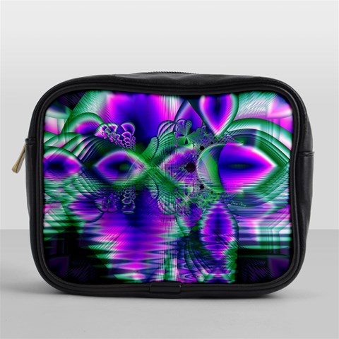 Evening Crystal Primrose, Abstract Night Flowers Mini Travel Toiletry Bag (One Side) from ArtsNow.com Front